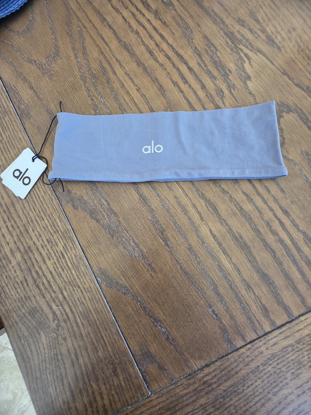 ALO Yoga Steel Grey Conquer Headband with Logo